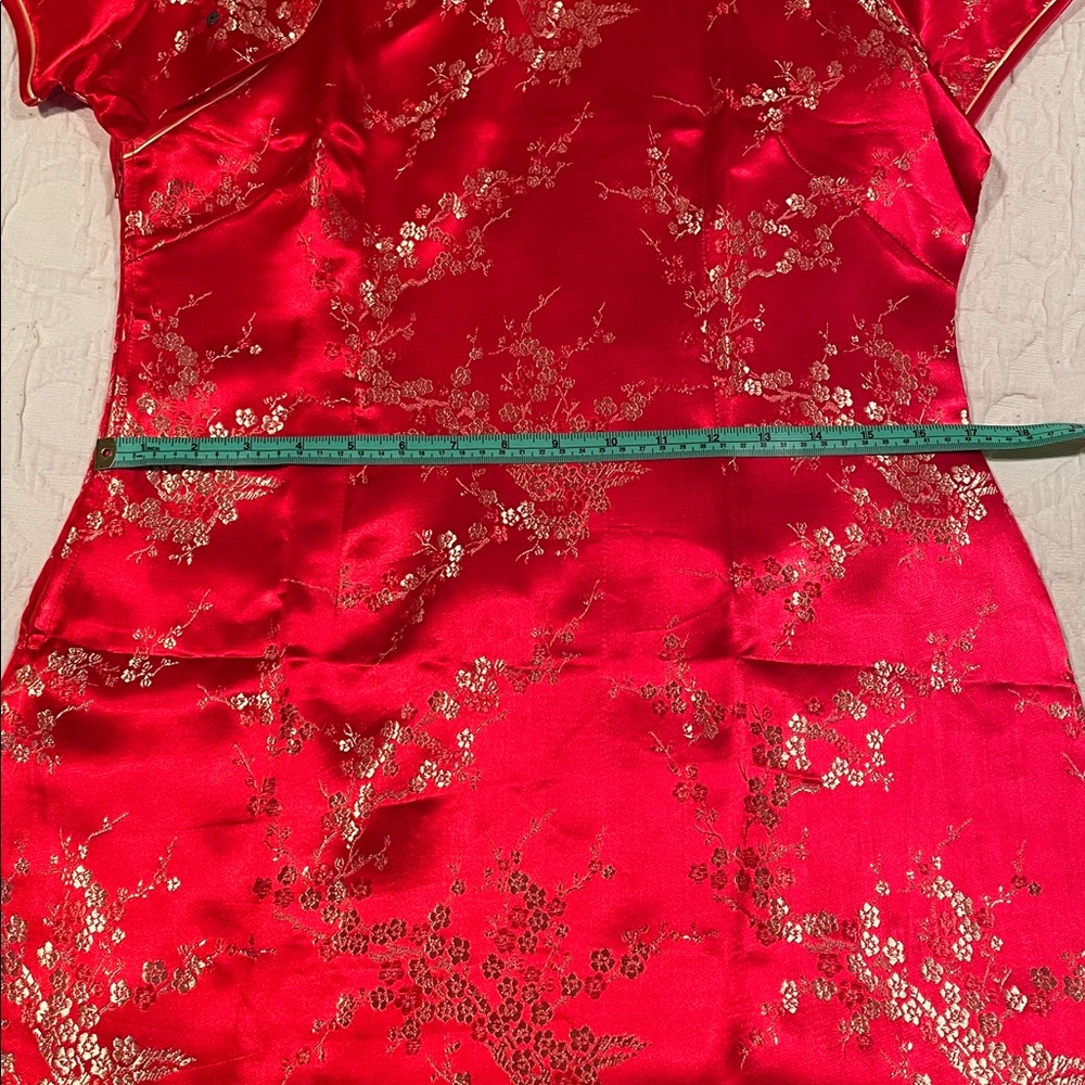 Red Sweetheart Sheath Chinese Dress - Picture 6 of 6